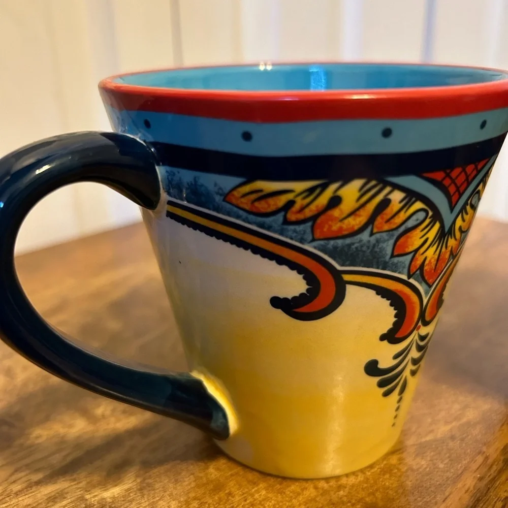 2 Euro Ceramica Coffee Cups, Colorful Mugs.